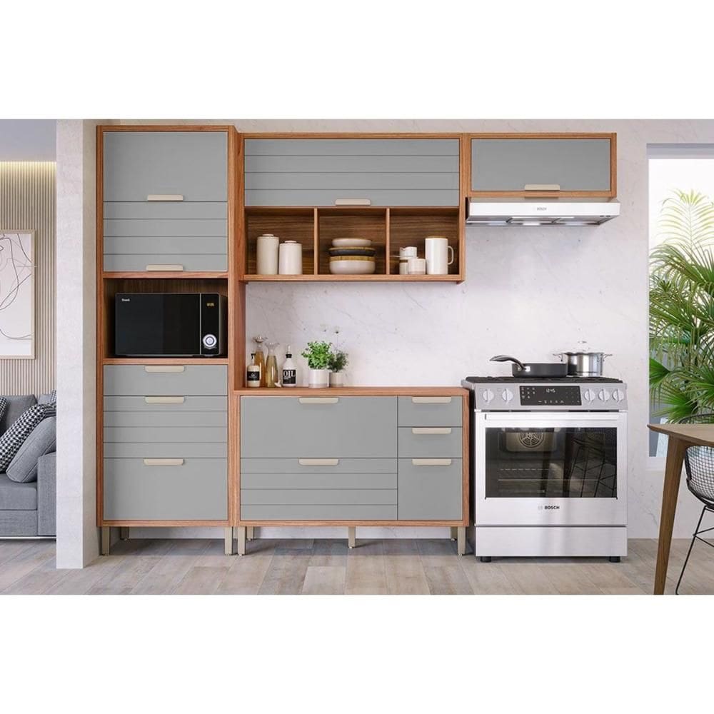 Cozinha Completa MGM 4 Peças Eloise C4P181 Cinamomo/Platina