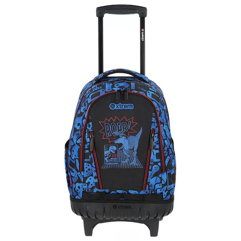 Mochila Xtrem Com Rodinhas Escolar Trolley Cross 398 Dino