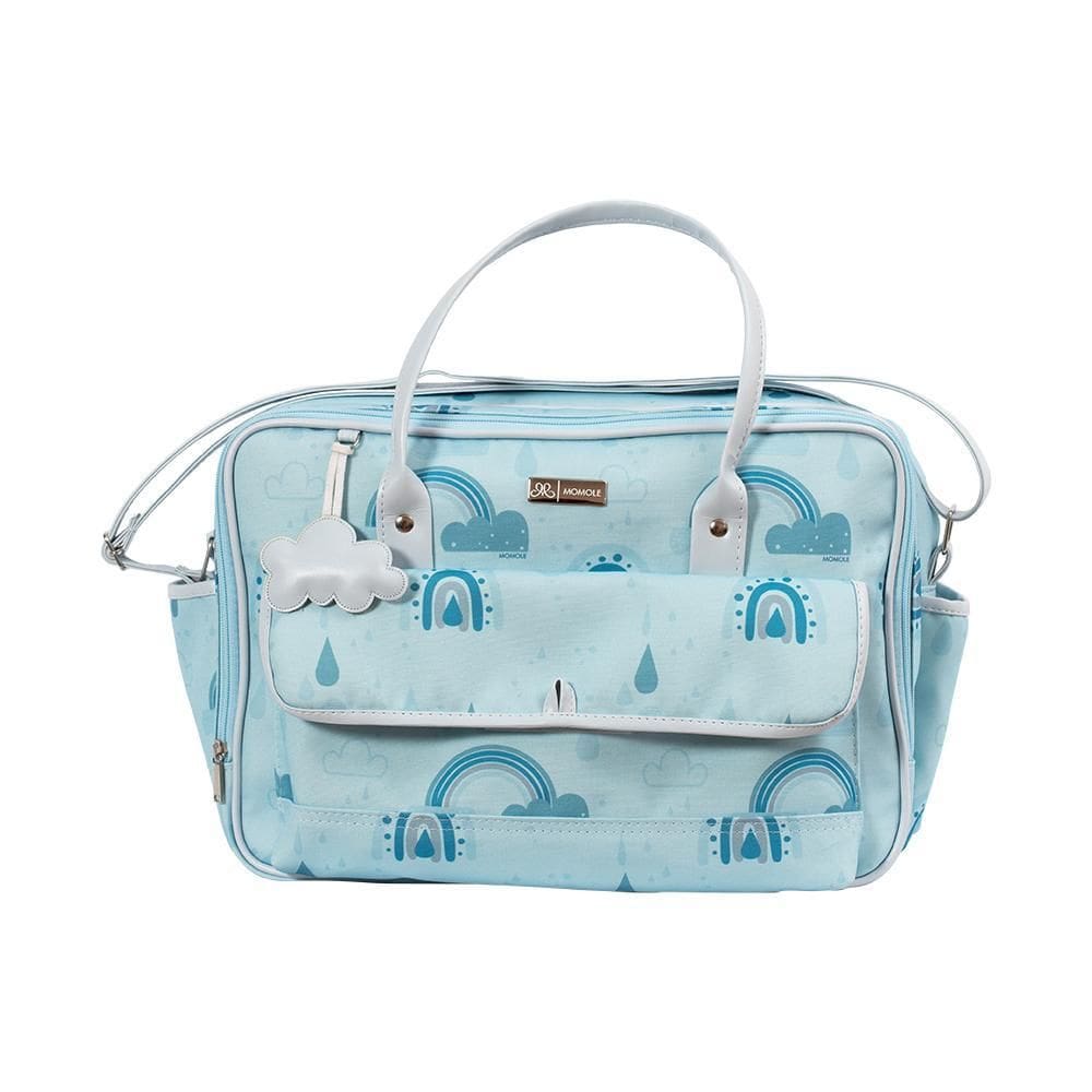 Bolsa De Maternidade Média Arco-Íris Momole Azul