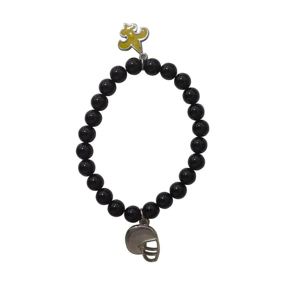 Pulseira New Orleans Saints Preto Com Pingentes Metálicos