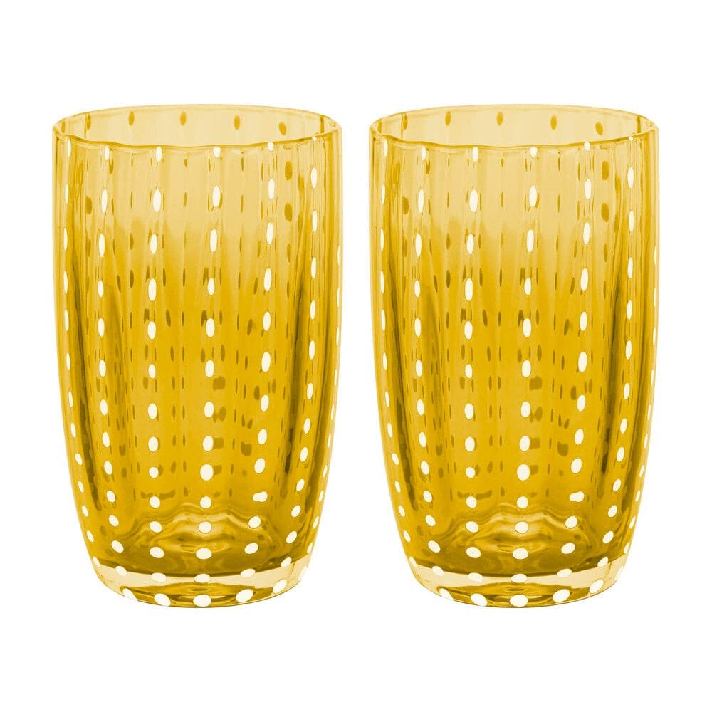 Cj 2 Copos Altos de Vidro Orquídea Âmbar 500ml Wolff