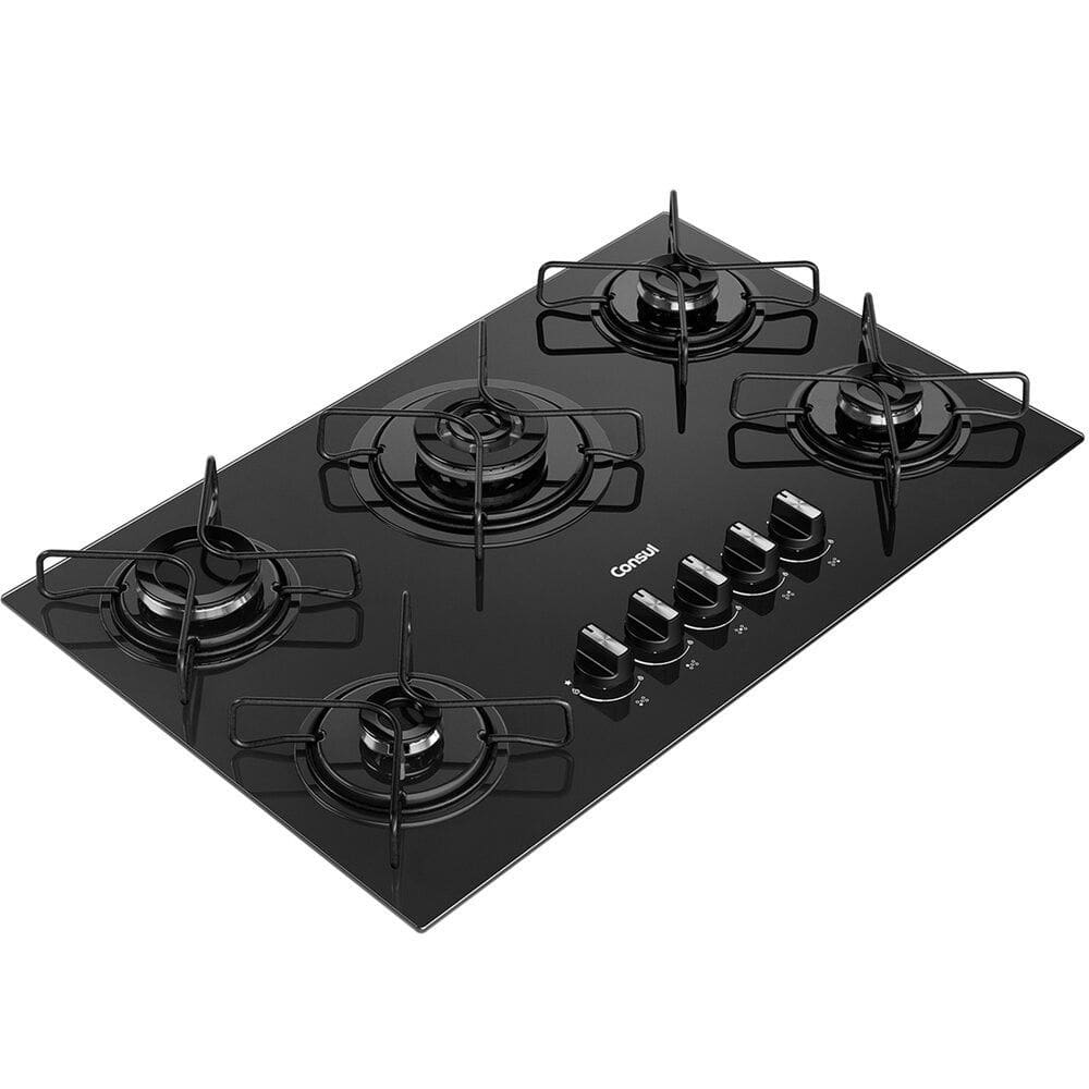 Cooktop 5 Bocas a Gas Mesa de Vidro Temperado CDS75AE Consul