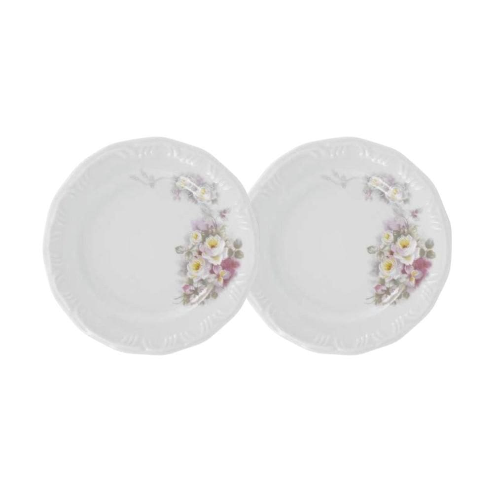 Jogo de Pratos de Sobremesa 2 Peças 19cm Eterna Porcelana Schmidt