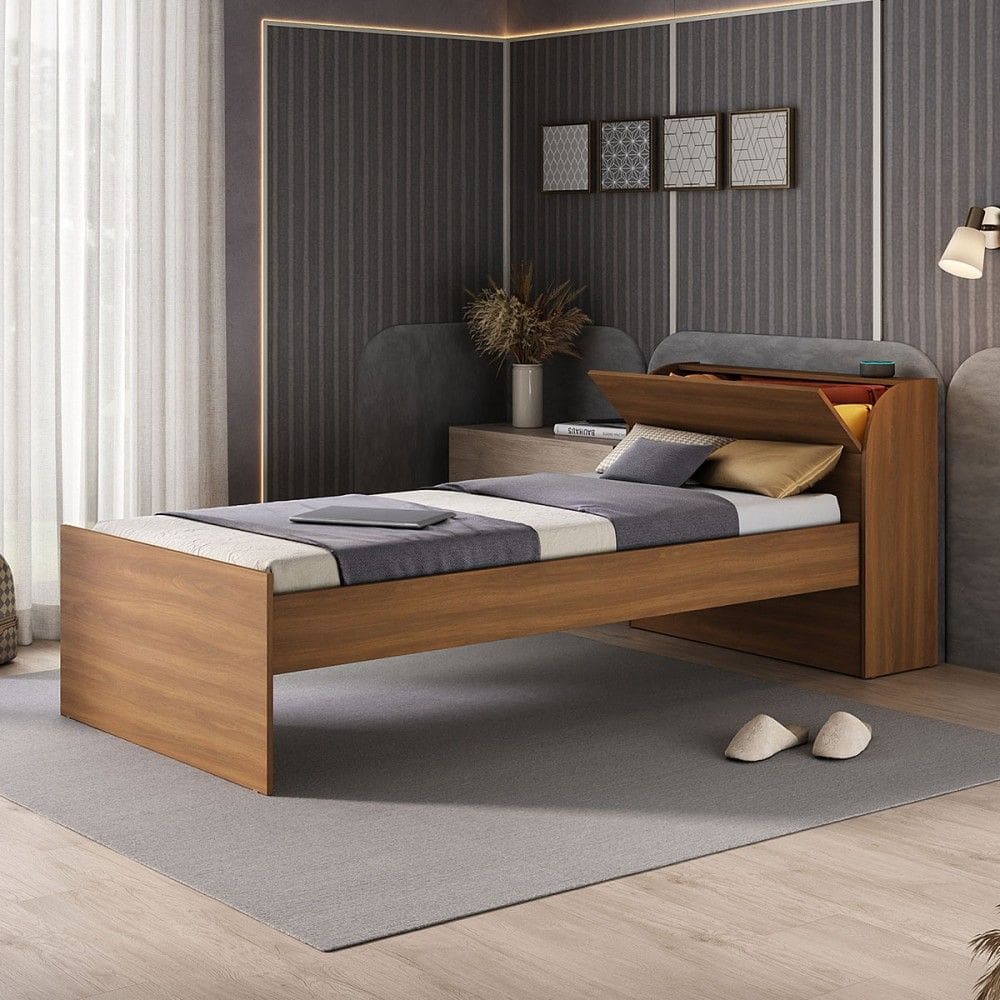 Cama Infantil ávilla 1 Porta Nogal - Pnr Móveis