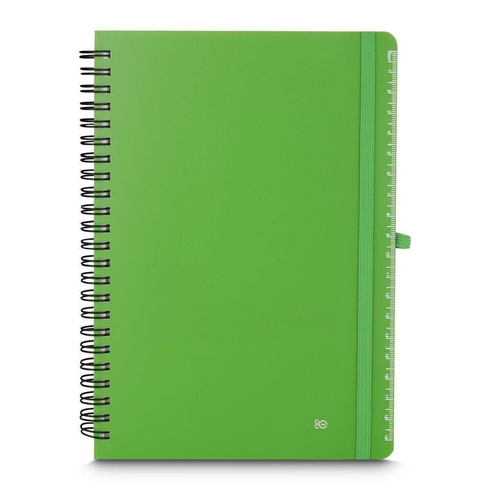 Caderno Ecológico Verde Com Suporte Para Caneta E 70 Folhas Pautadas Ideal Para Você!