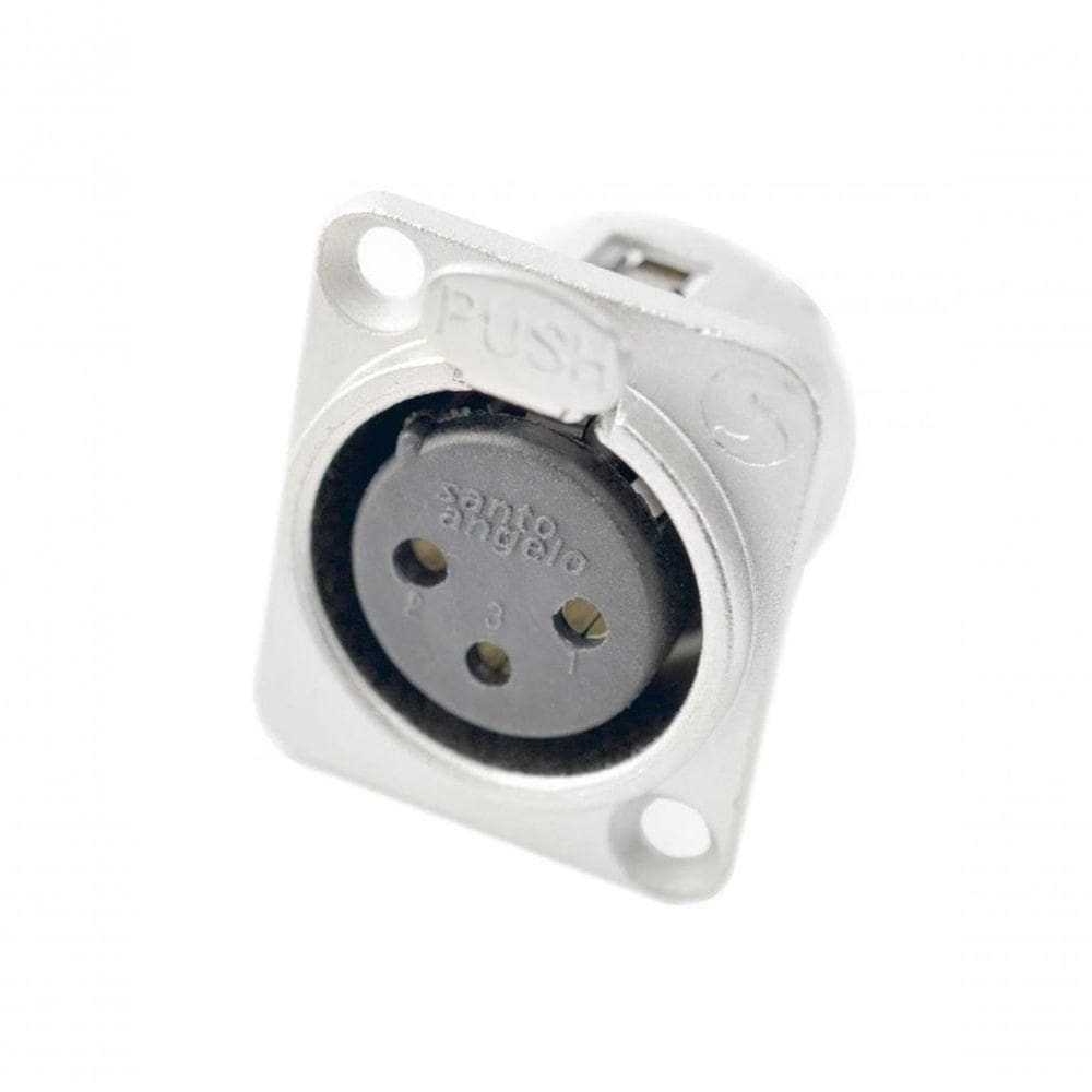 Plug Xlr Santo Angelo Painel Fêmea Níquel