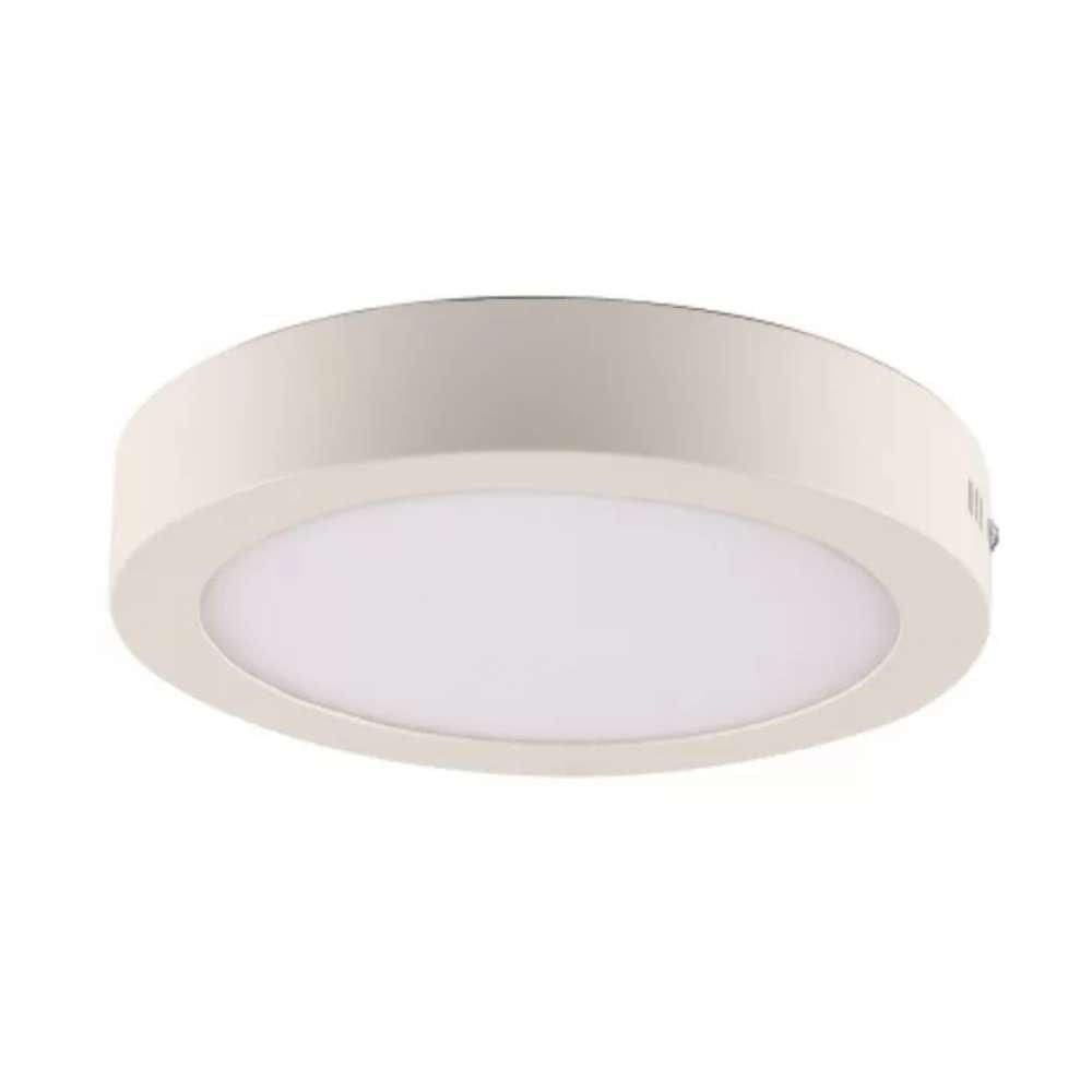 Painel Led Redondo Sobrepor Branco 12W 3000K Branco-Quente