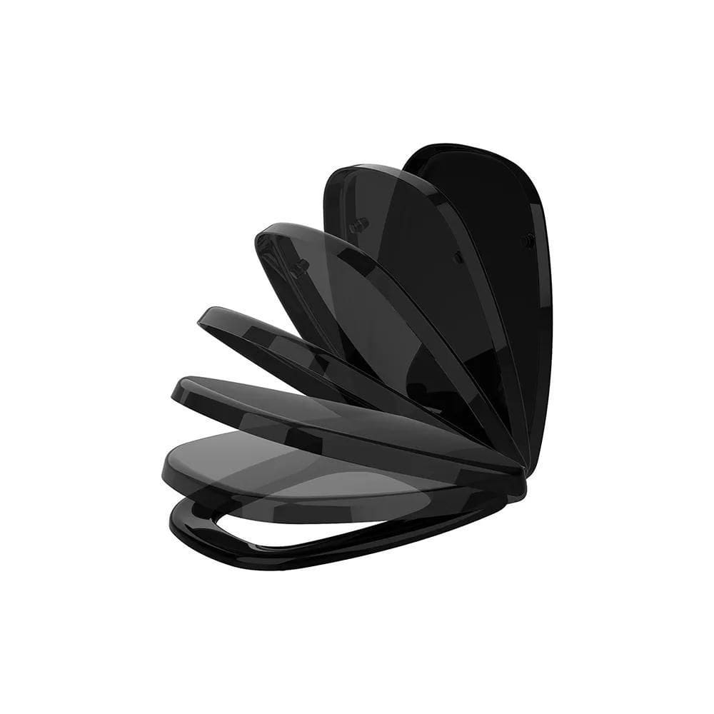 Assento Turim Preto Termofixo Tupan Soft Close Vaso Eternit