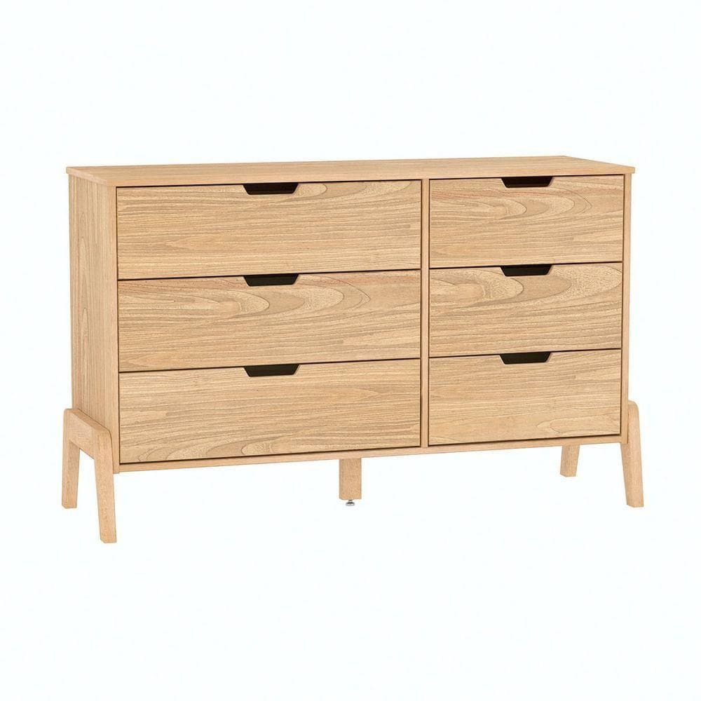 Cômoda 6 Gavetas Veneza Em Madeira Carvalho Rústico 119x40x76 Cm Marin