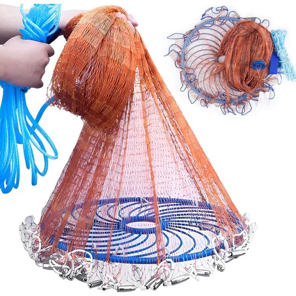 Tarrafa Chinesa Rede Pesca Pescaria Multifilamento Pescar Robalo Camarao Traira Tainha Tilapia Siri Mar Açude