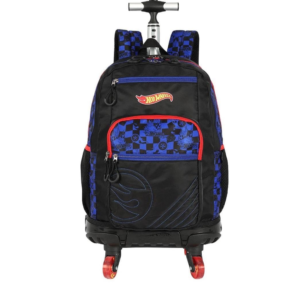 Mochila de Rodinhas Com Alça Luxcel Hot Wheels Racing Preto