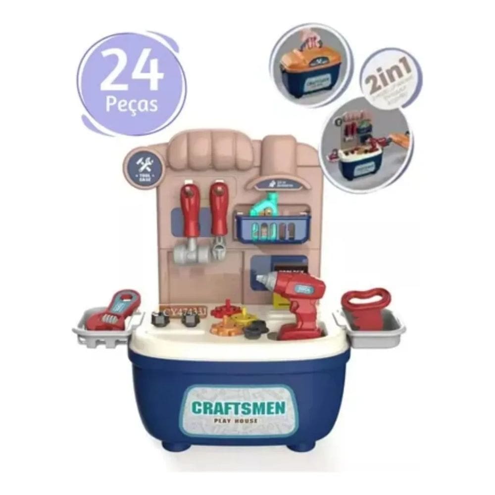 Brinquedo Maleta Ferramentas Infantil 24 Peças
