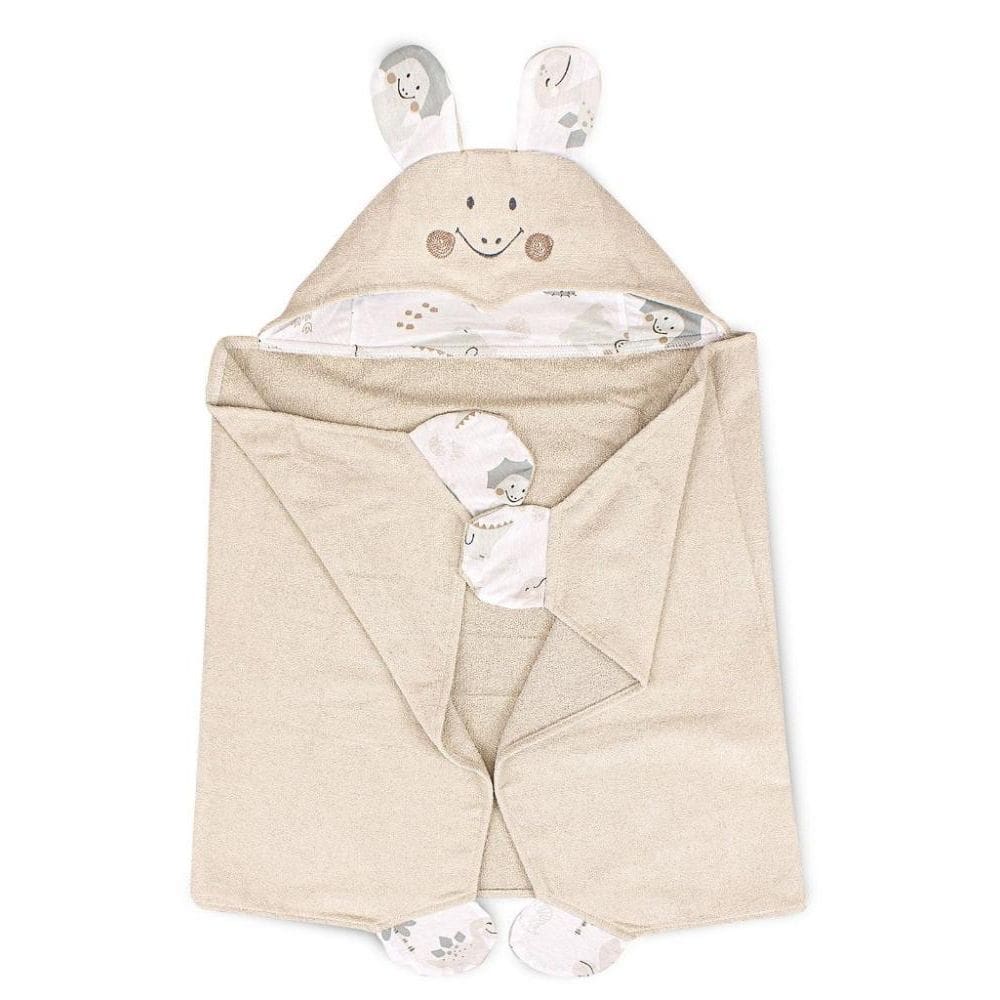 Toalha Banho Com Capuz Sofisticata Baby Mundo Do Dino Bege