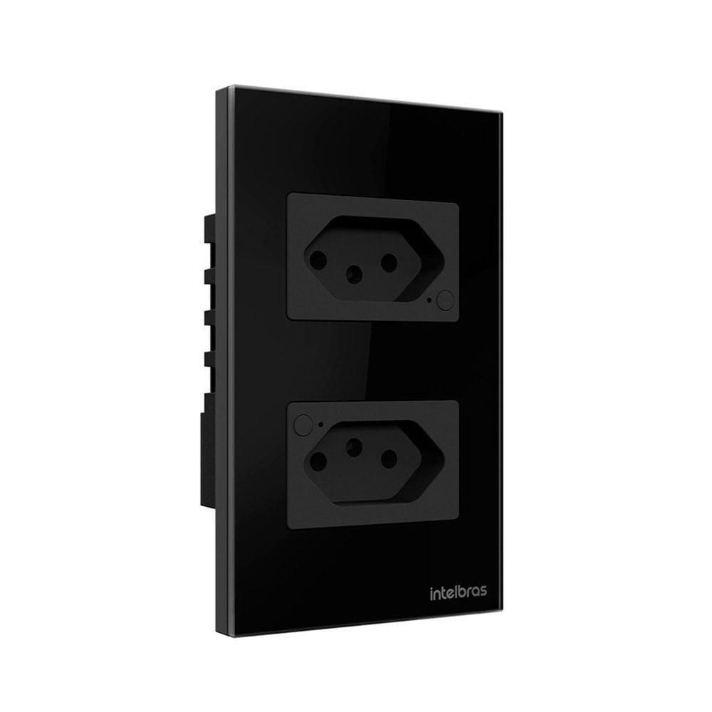 Tomada Dupla 10a Smart Wi-fi Preta