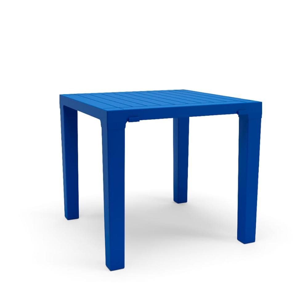 Mesa Niala Quadrada Azul Bic 80cm em Polipropileno Plaxmetal