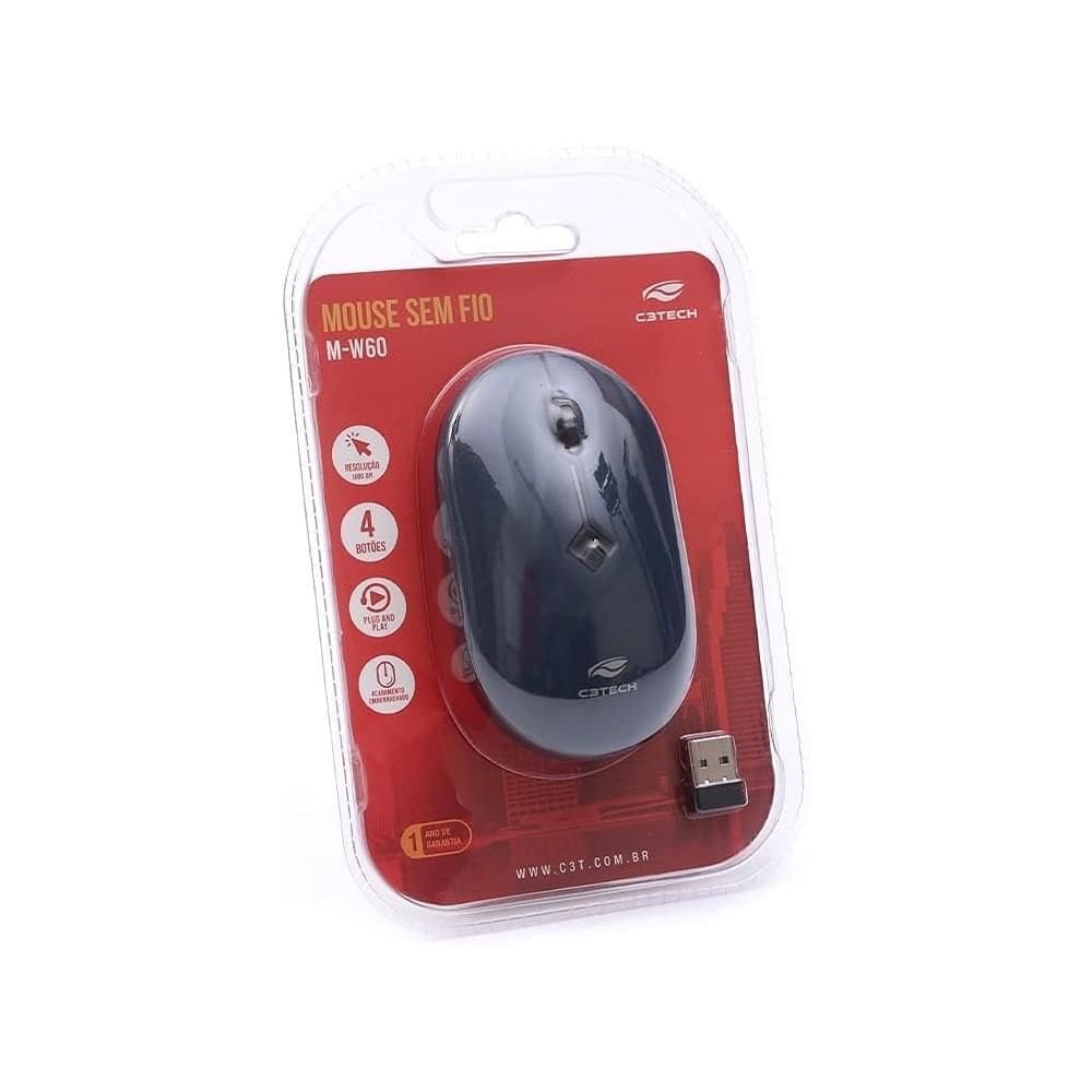 Mouse Sem Fio C3Tech M-60BL Azul