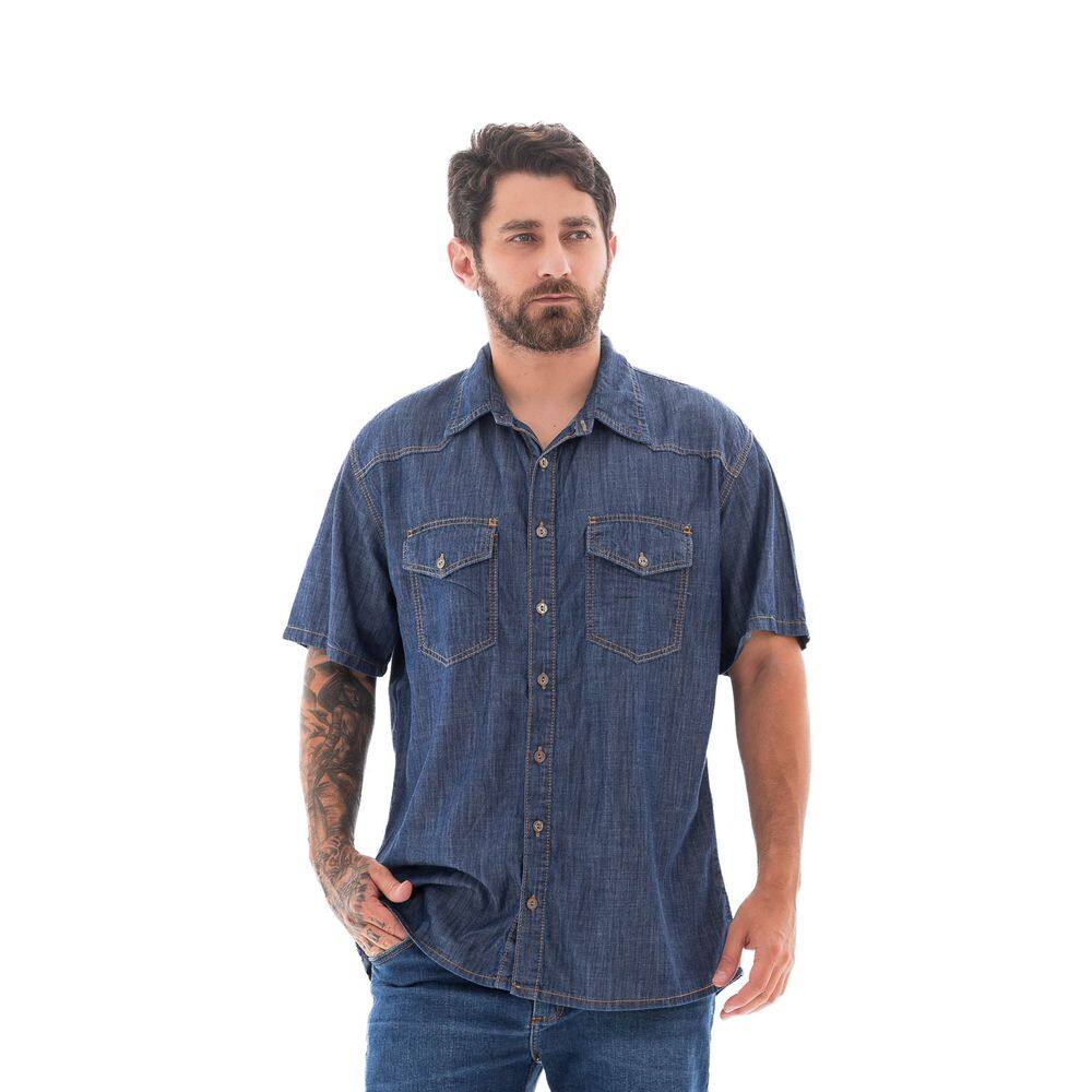 Camisa Jeans Masculina Arauto Leve M/c