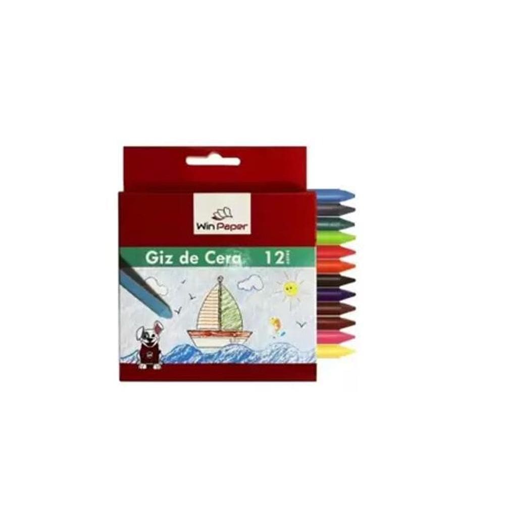 Giz De Cera 12 Cores Win Paper Pequeno