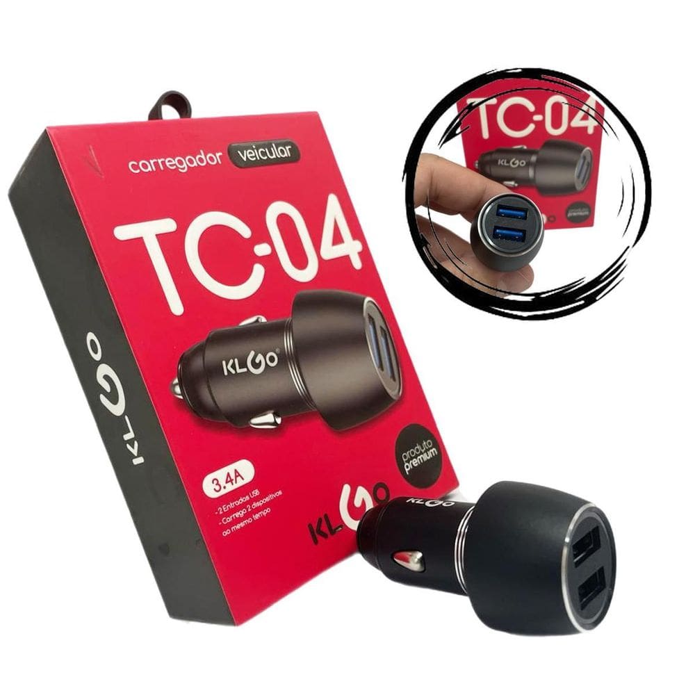 Carregador Veicular 2 Entradas Usb Turbo Tc-04