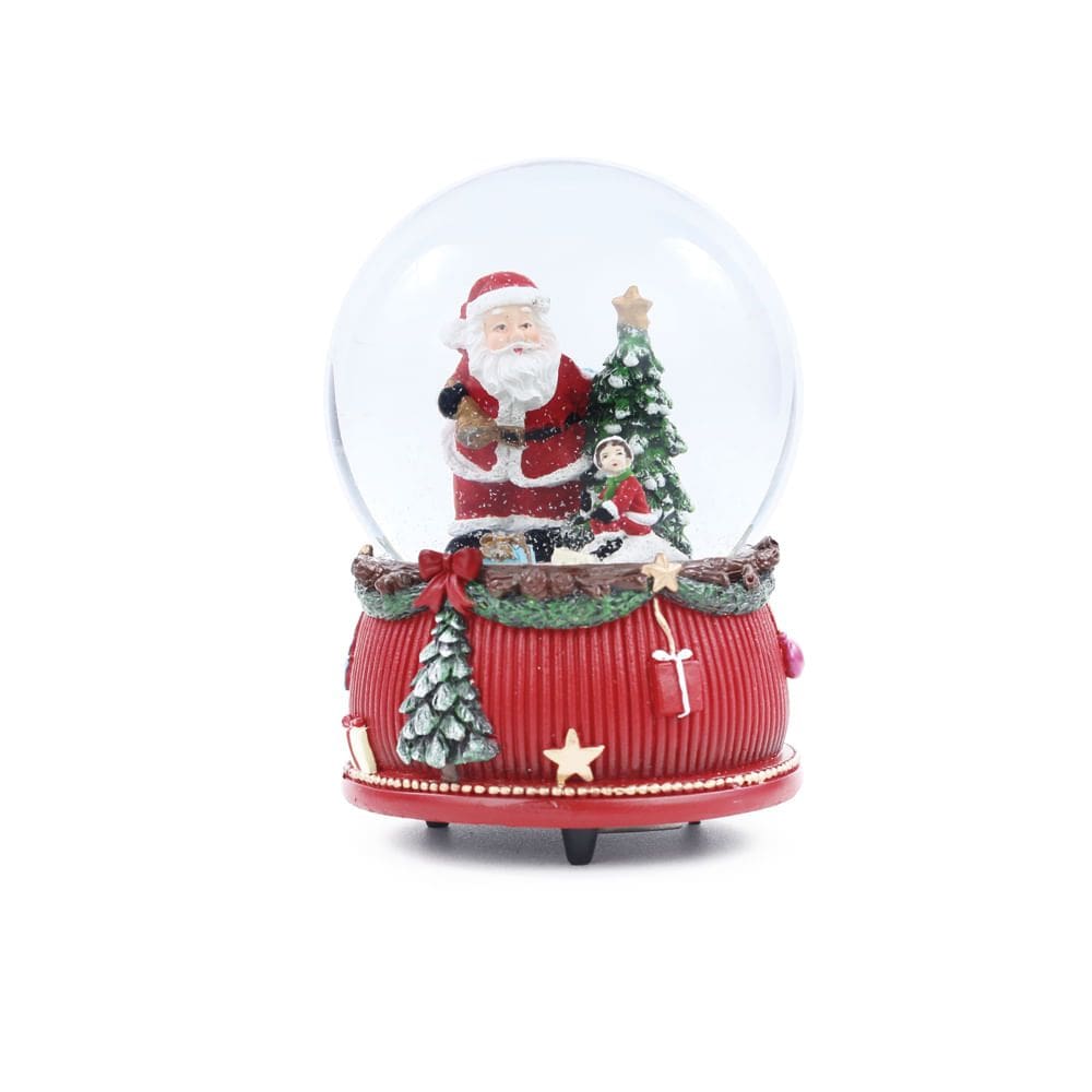Enfeite De Natal Globo De Neve Com Noel 14cm Cromus