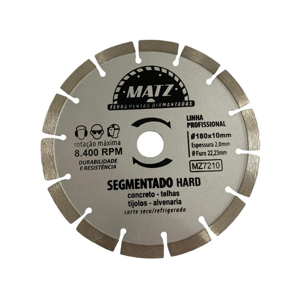 Disco Corte Diamantado Segmentado Hard 180X22,23Mm Matz