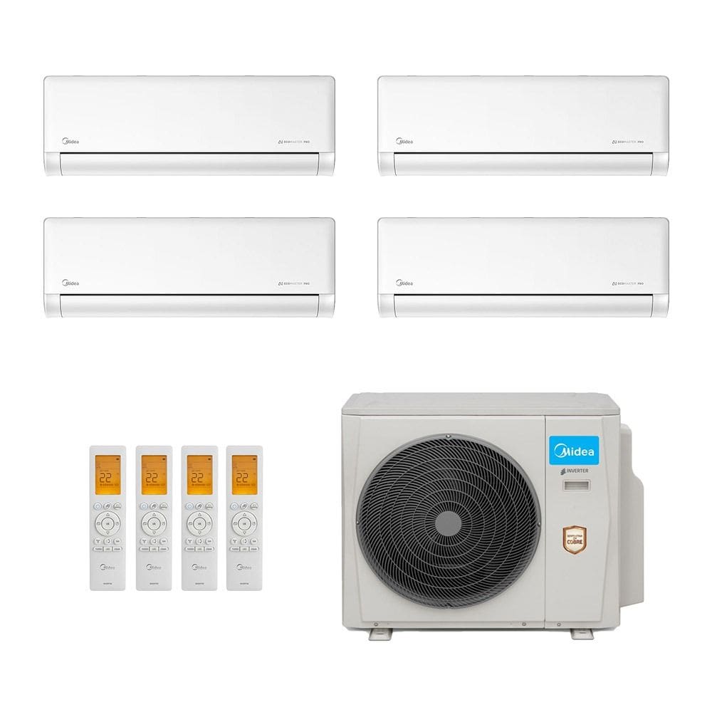 Ar-Condicionado Multi Split Inverter Midea 36.000 (1x Evap HW 9.000 + 2x Evap HW 12.000 + 1x Evap HW 18.000) Quente/Frio 220V