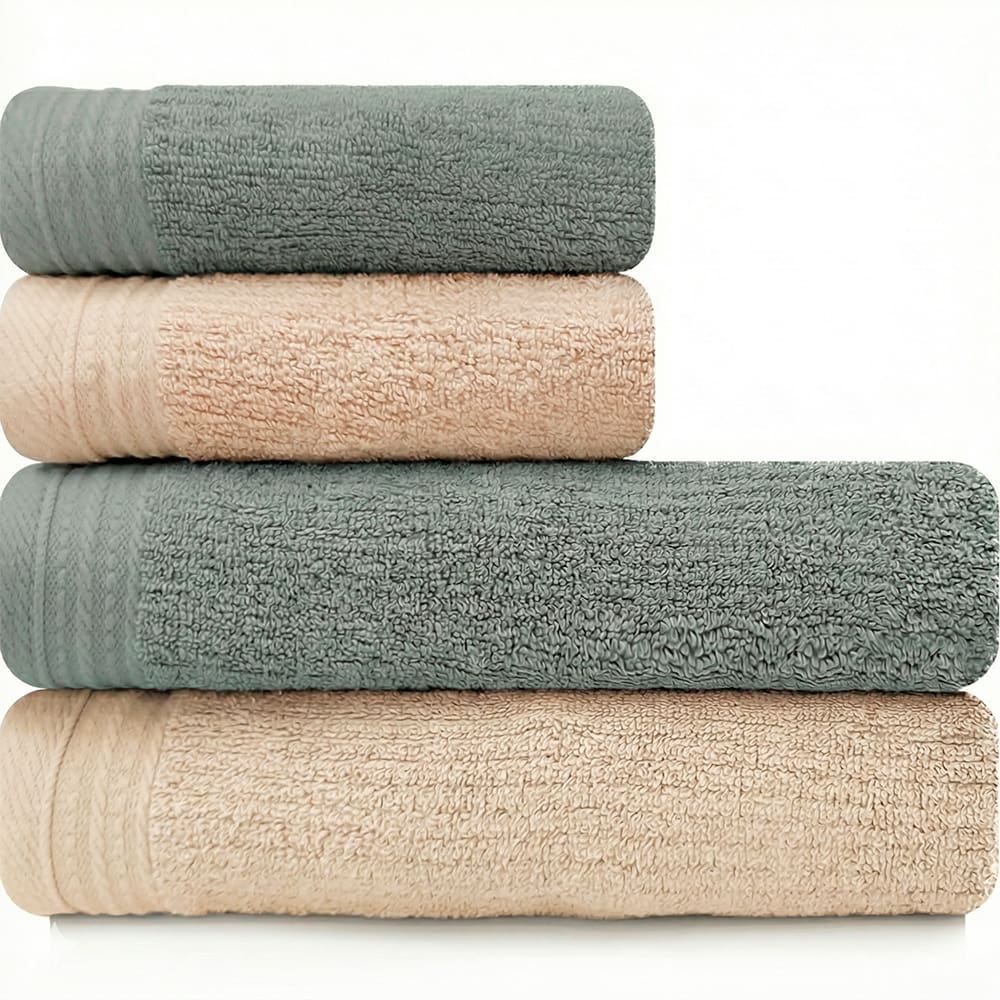 Jogo De Toalhas 4 Peças - Banhão Gigante + Rosto 100% Algodão Fios Penteados Max Imperial Karsten