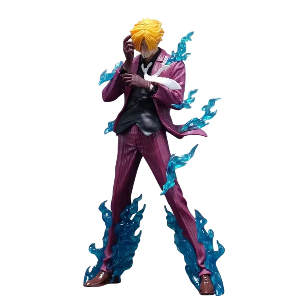 Ornamentos de figuras de anime de uma peça Sanji Fire PVC com mais de 14 anos