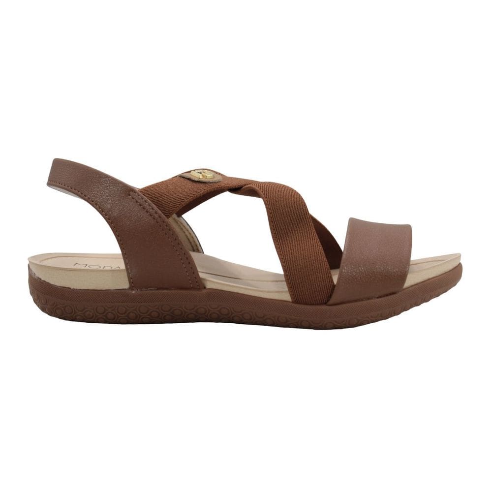 Sandália Feminina Modare Elástico Avelã/Camel