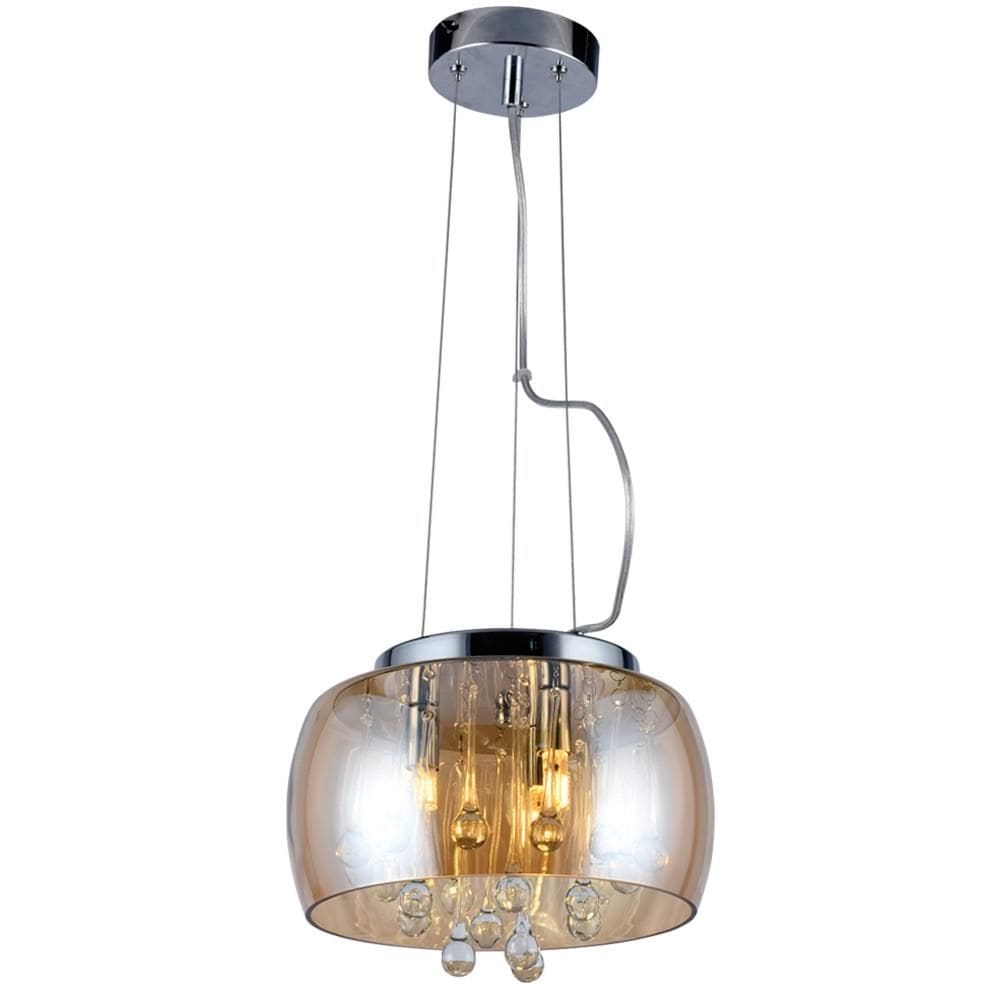 Pendente Painel Plafon LED Cristal 30 cm Modaza Roma 300, Ambar