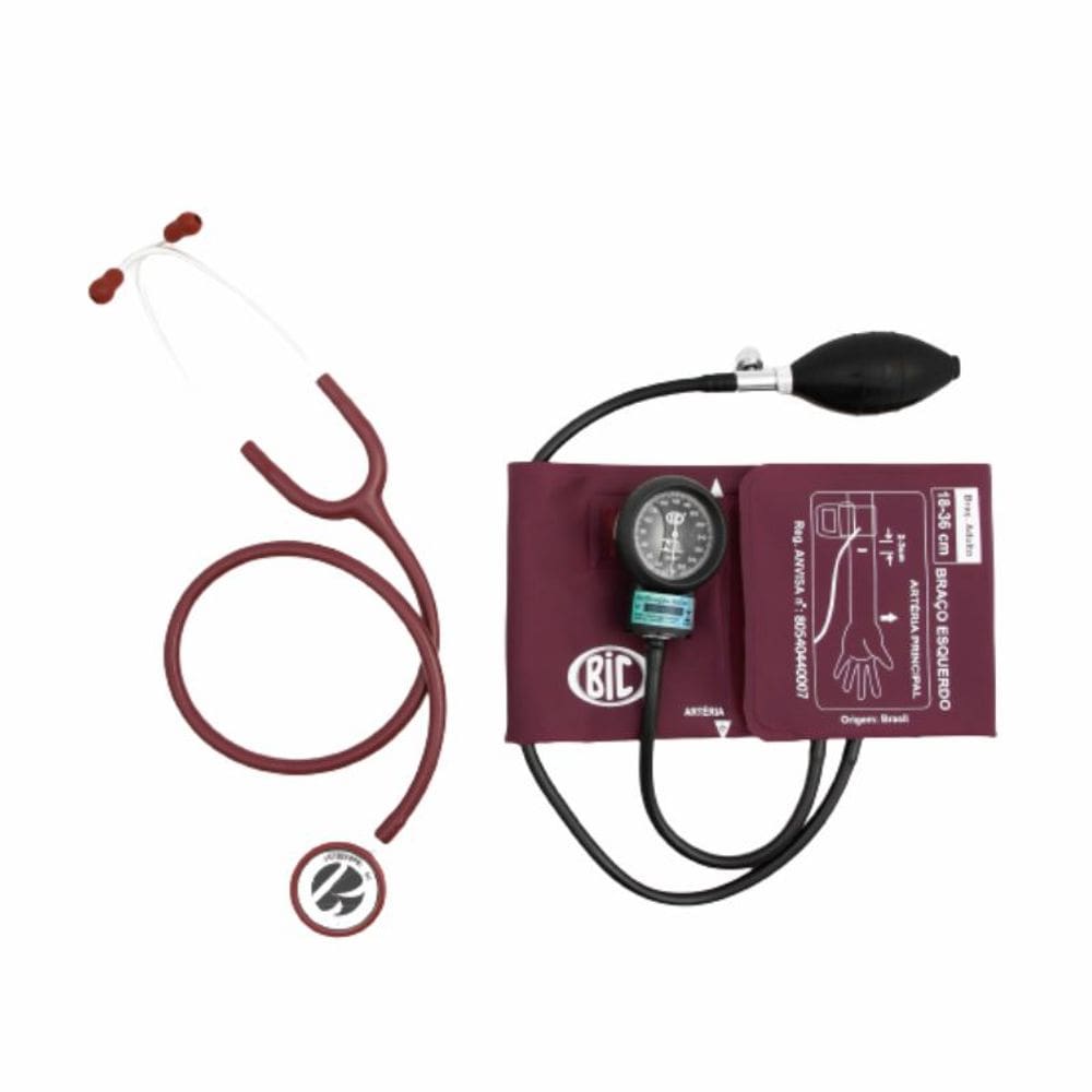 Kit Conjunto Esfigmomanômetro + Estetoscópio Com Garantia Bic