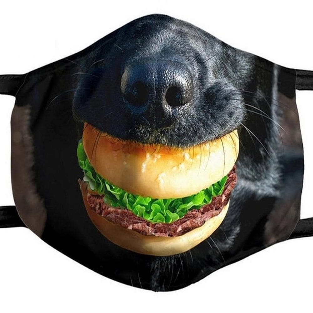 Máscara facial personalizada com impressão digital de expressão animal