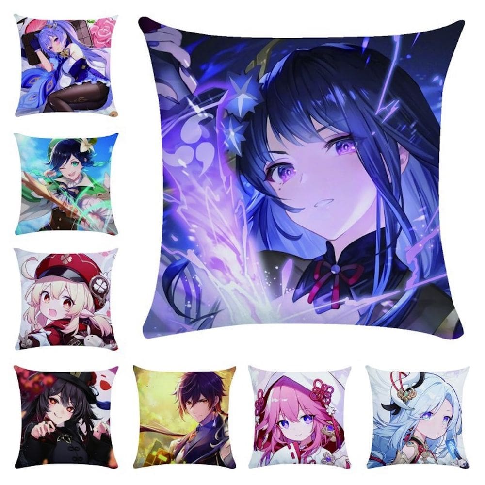 Capas de almofada Genshins Impacts Anime 45 x 45 cm 8 unidades/lote