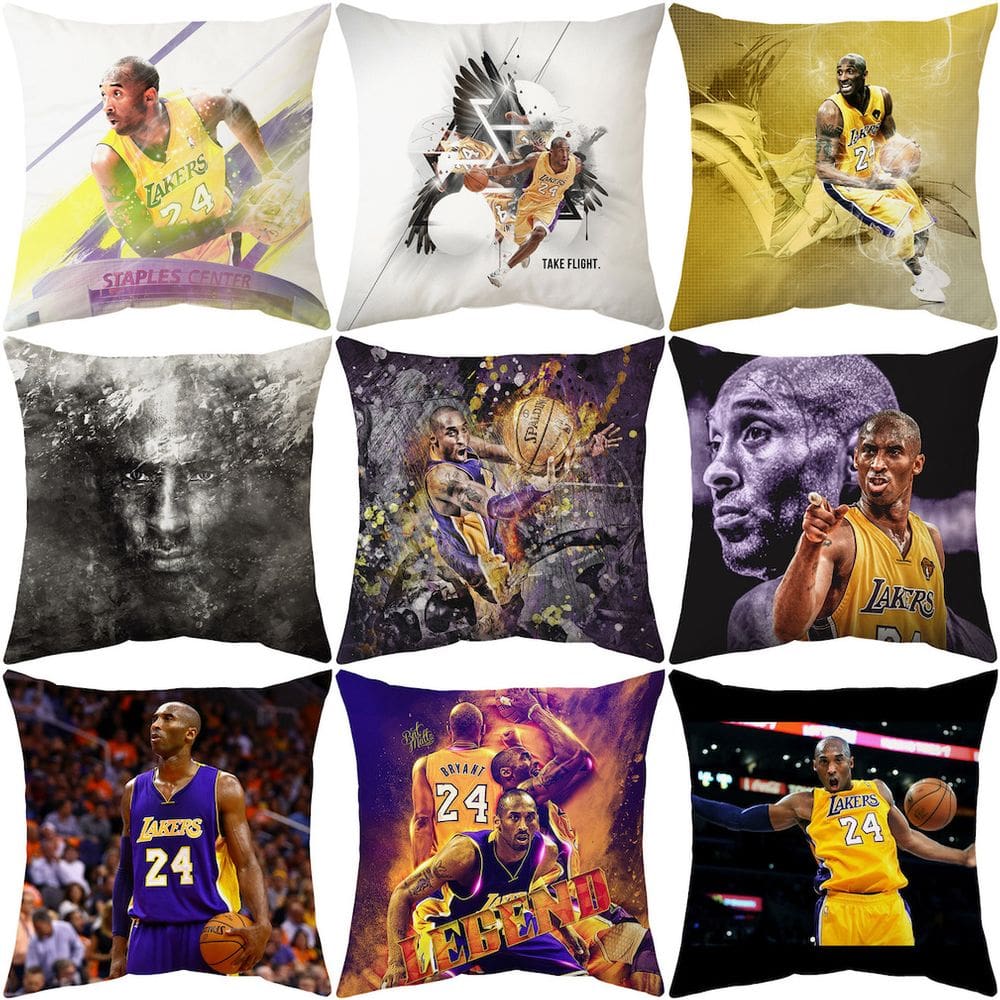 Capas de almofada 9 unidades/lote Kobes Bryants Anime 45x45 cm Peach Velvet