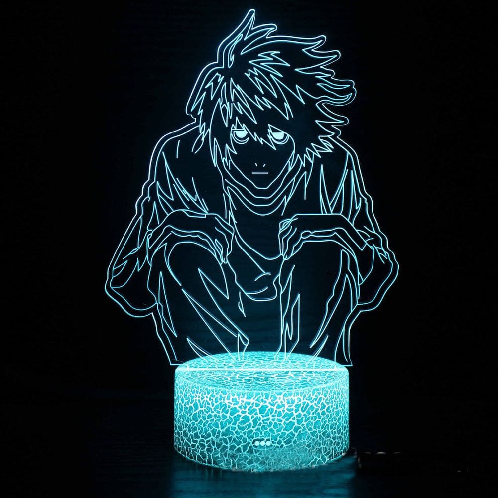 Lâmpada de luz noturna Death Note Yagami Light Anime Decor 3D