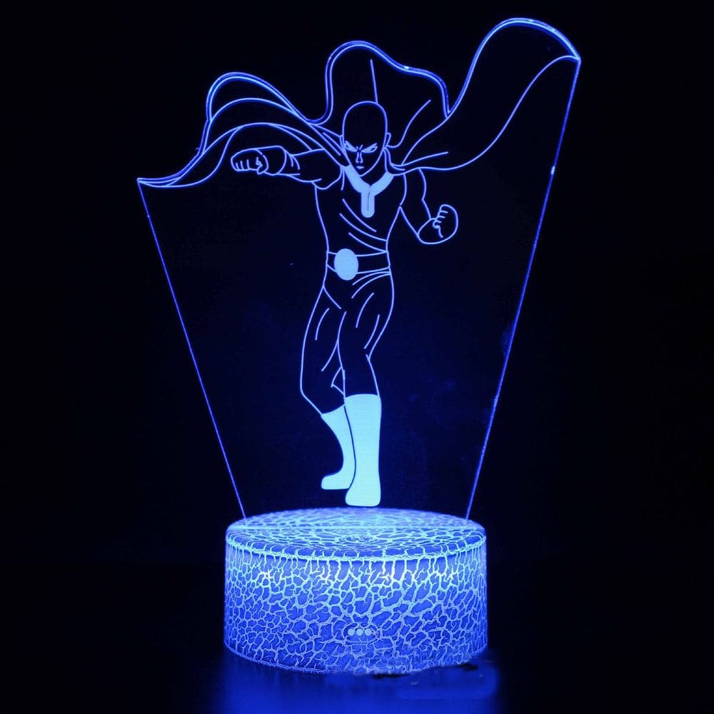 Lâmpada de ilusão LED 3D com luz noturna One Punch Man Anime