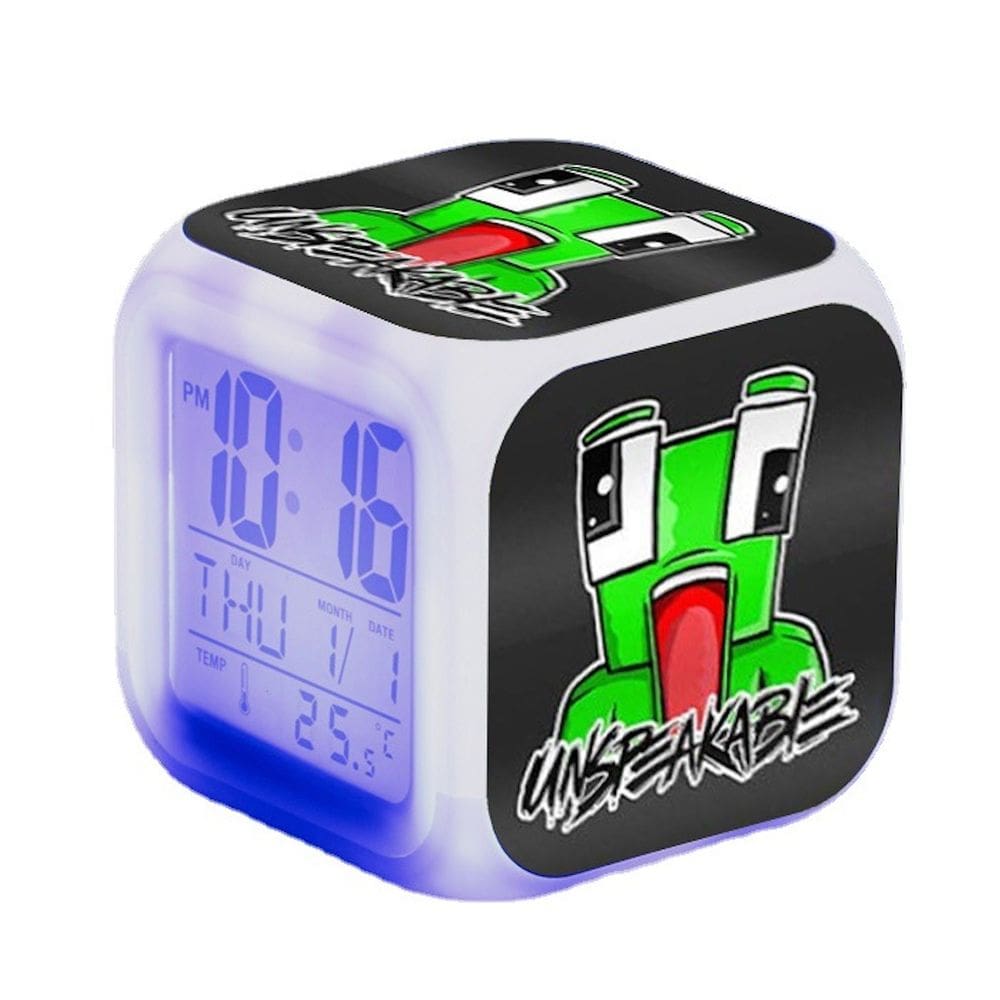 Despertador digital LED indizível quadrado 8x8x8cm