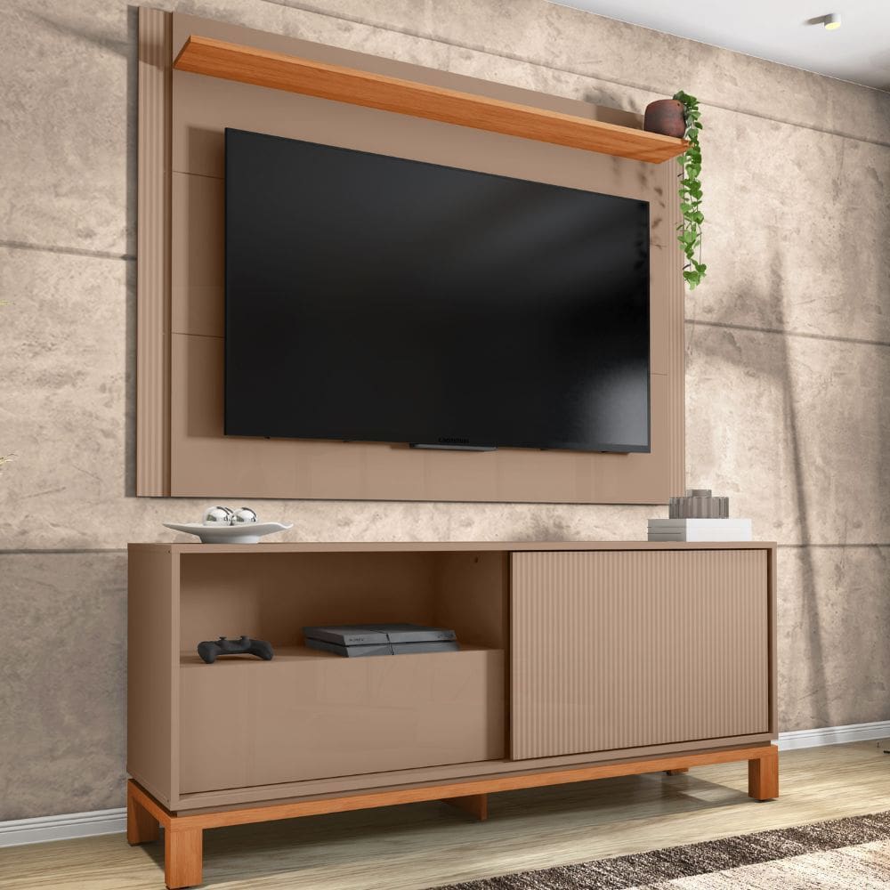 Rack Bancada Com Painel Para TV 65 Polegadas Caemmun