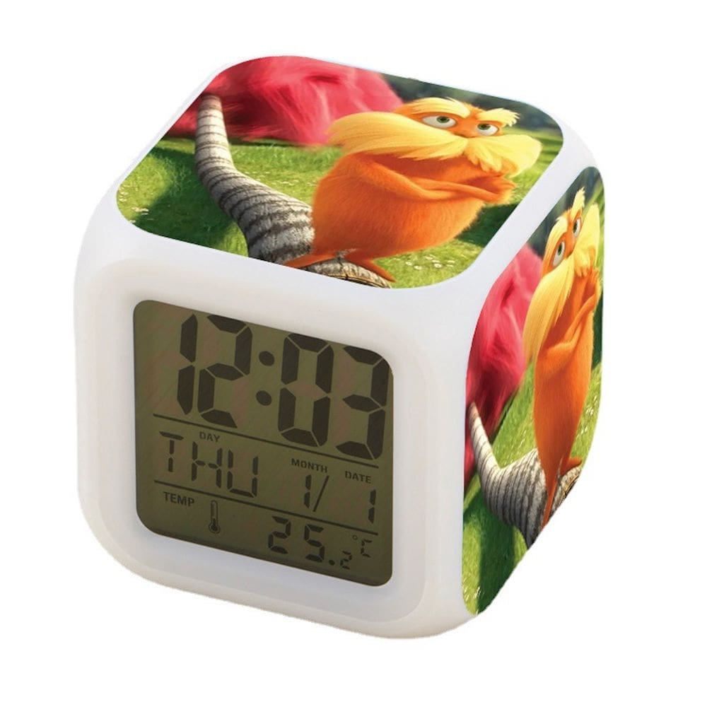 Despertador digital LED Loraxs Square 8x8x8cm para crianças