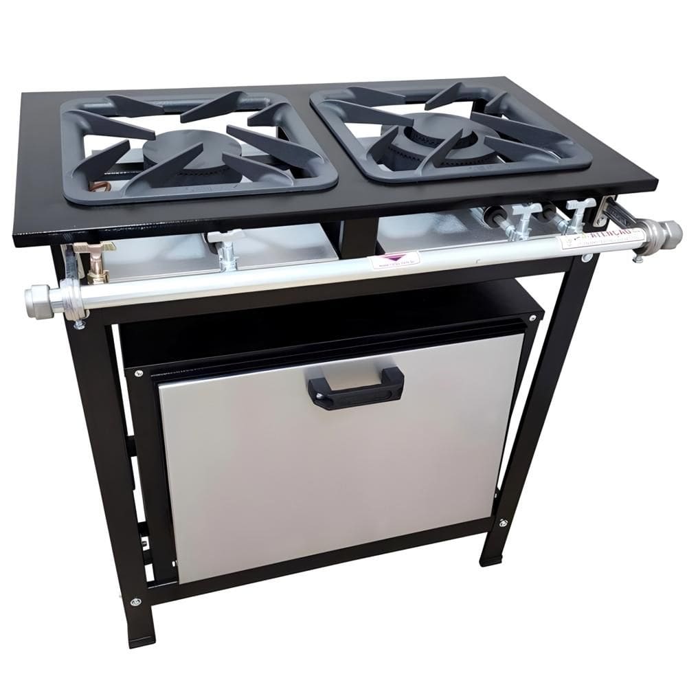 Fogao 2 Bocas 30X30 Gold Cfzg-118 Gas Baixa Pressao Perfil 7Cm Com Forno - Cefaz
