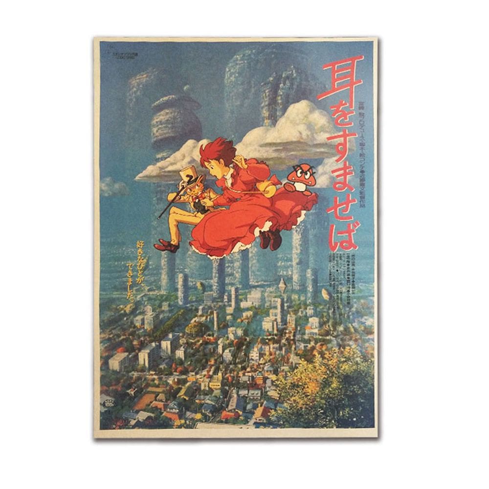 Pôster Whisper of the Heart, arte em anime, papel de 51,5x36cm