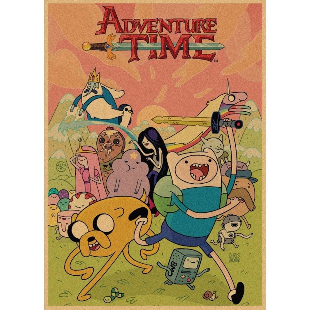 Pôster Wall Art Adventure Time com Finn e Jake Anime