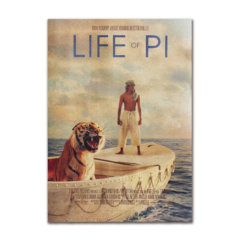 Pôster de arte de parede Picture Home Decor Life of PI Anime 51,5x36cm