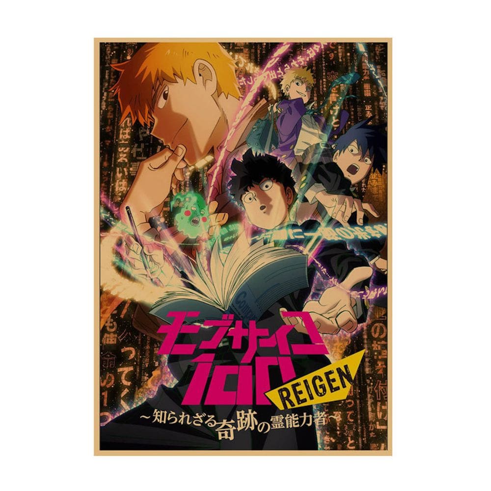 Pôster Mobs Psychos 100 Mobus Saikos Hyakus Anime Art 30x42cm