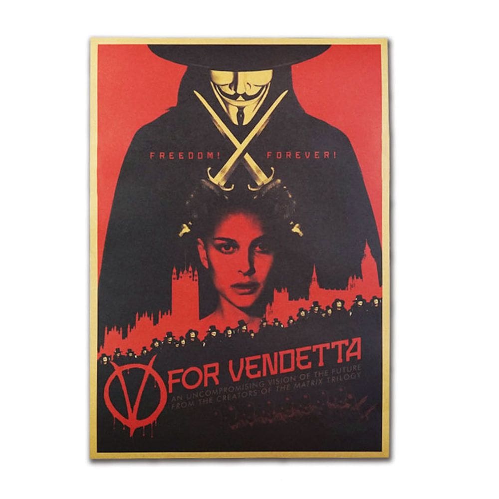 Pôster V for Vendettas Anime Art, papel de 51,5x36cm