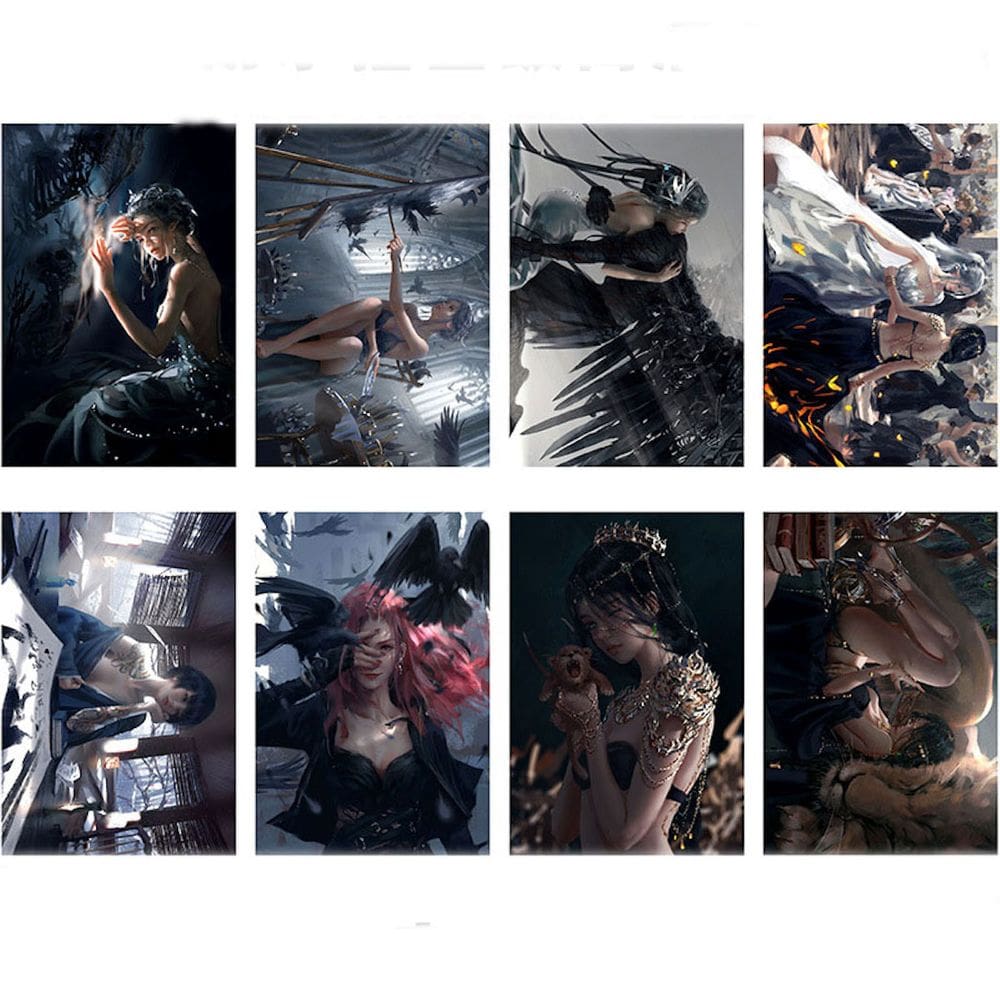 Poster Wlops Anime Art 8 unidades/lote de papel de 28,5 x 42 cm para decoração de casa