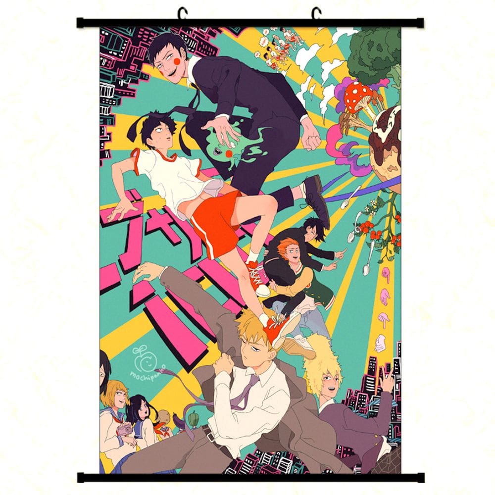 Arte de parede em tela Mobs Psychos 100 Mobus Saikos Hyakus Anime