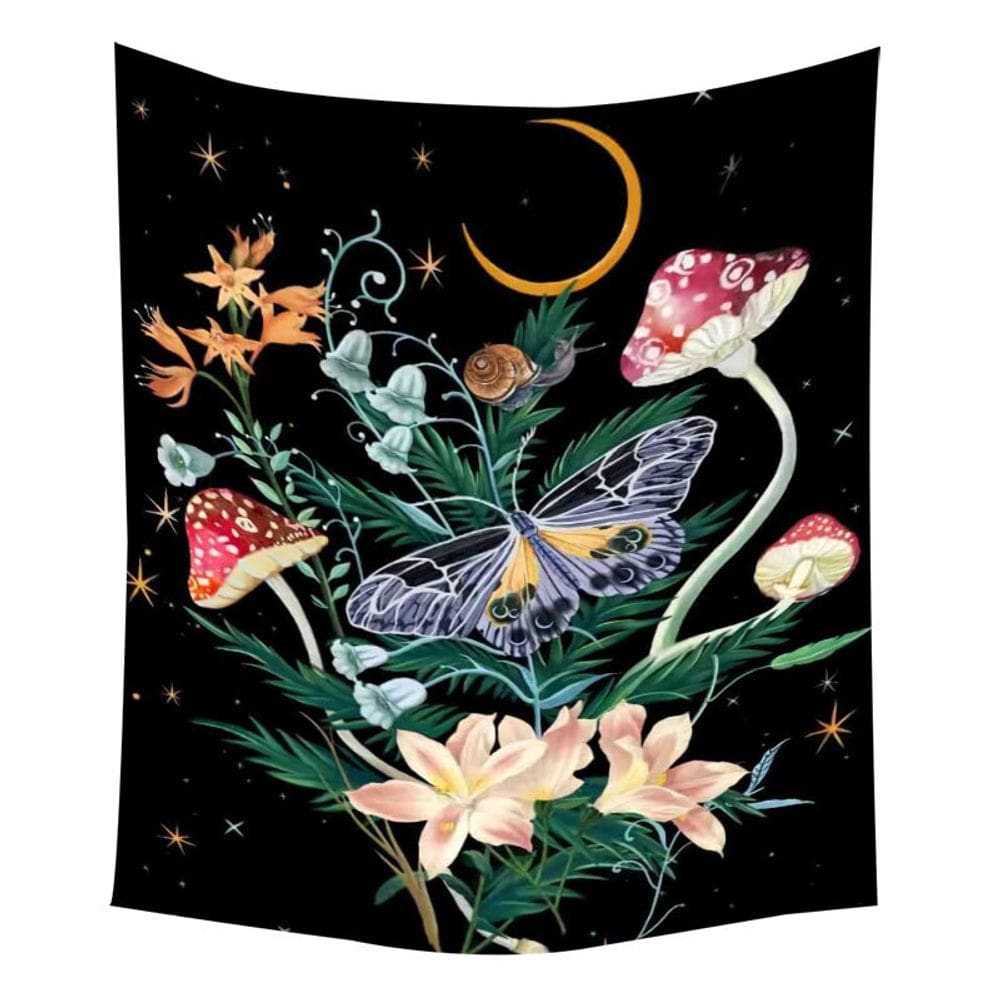 Tapeçaria, borboleta, microtecido, 150x150cm, decoração de quarto