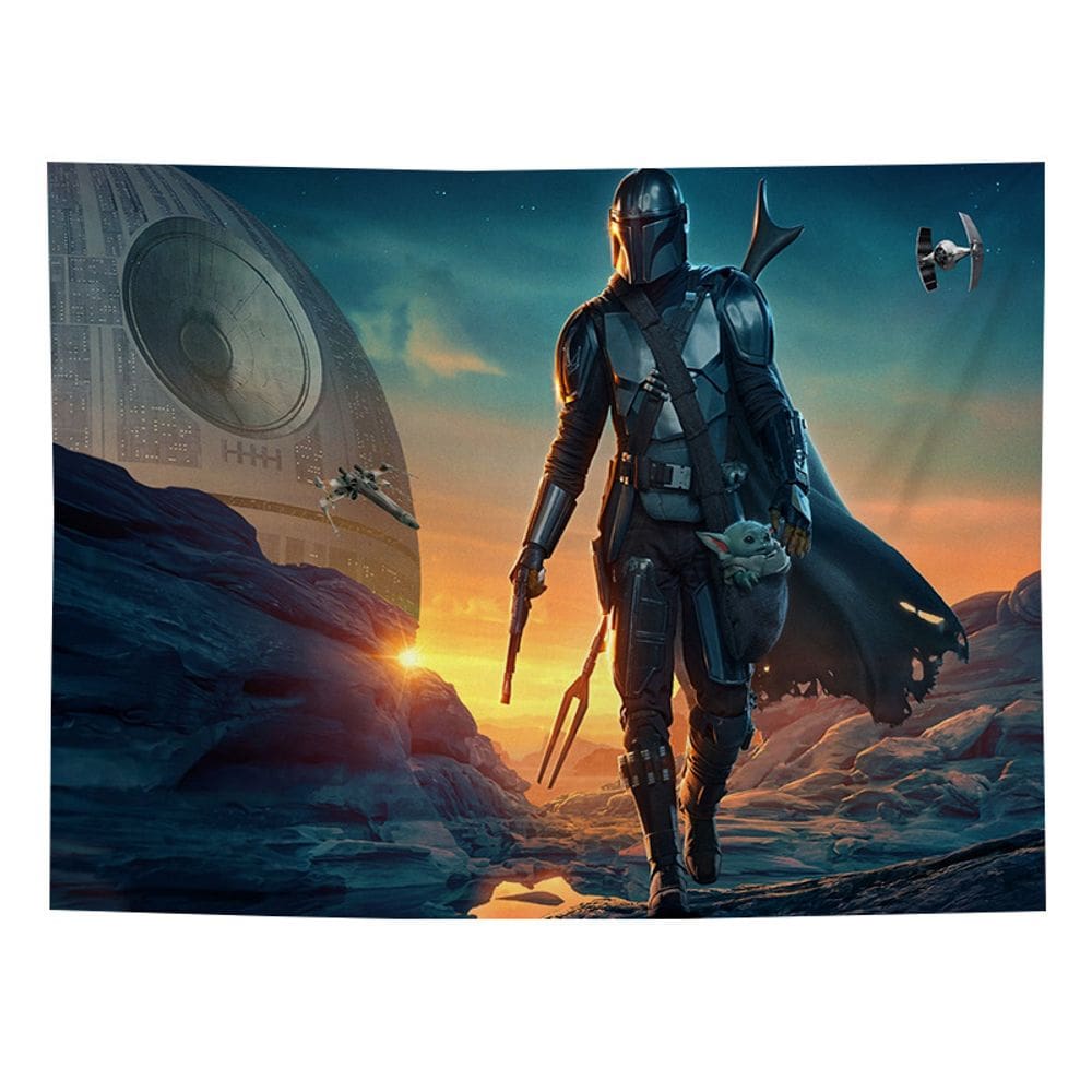 Tapeçaria BB8 Bobas Fetts Microfabric 150x130cm para quarto