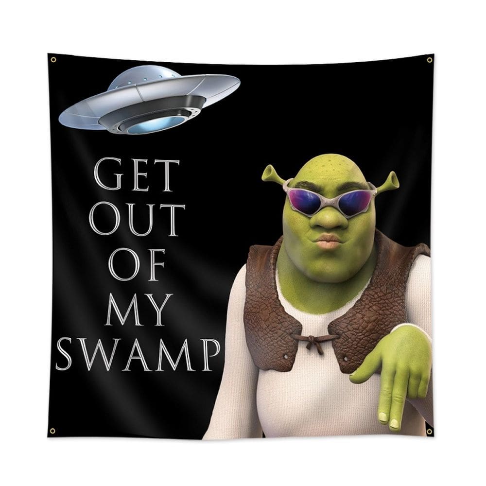 Tapeçaria Donkey Shrek Flag Art 90x90cm 100% poliéster